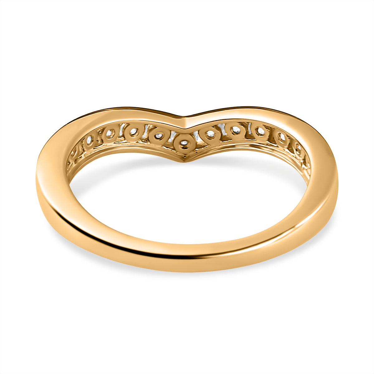 LUXURIANT 0.5 Ct. Lab Grown Diamond Wishbone Ring in 18K Yellow Gold Vermeil Sterling Silver 7935672 6