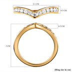 Luxuriant Collection - First Time Ever - SI/G-H Lab Grown Diamond Wishbone Ring in 18K Vermeil Yellow Gold Plated Sterling Silver 0.50 Ct._7935672_7