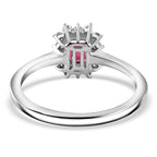 IBADAN Rubellite & Lab Grown Diamond Ring in Rhodium Overlay Sterling Silver_7936416_4