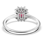 IBADAN Rubellite & Lab Grown Diamond Ring in Rhodium Overlay Sterling Silver_7936418_4
