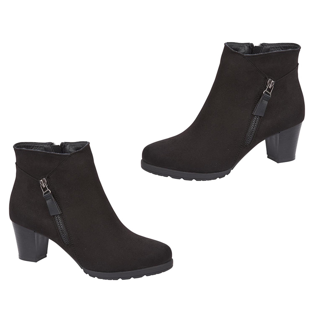 Emma Amy Ladies Block Heel Ankle Boots (Size 6) - Black_7936821