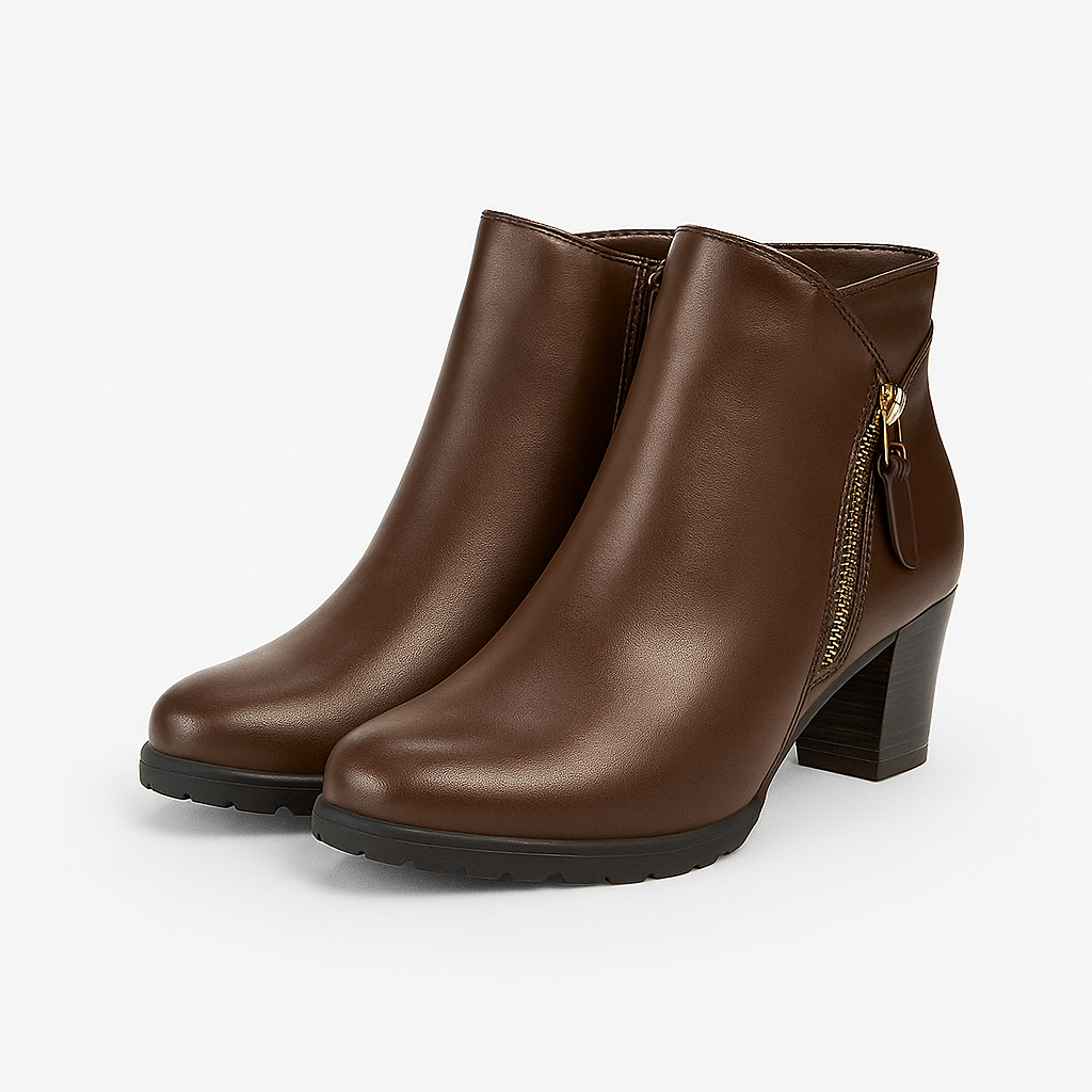 Emma Ladies AMY Mid Heel Ankle Boots (Size 4) - Brown 7936847 0