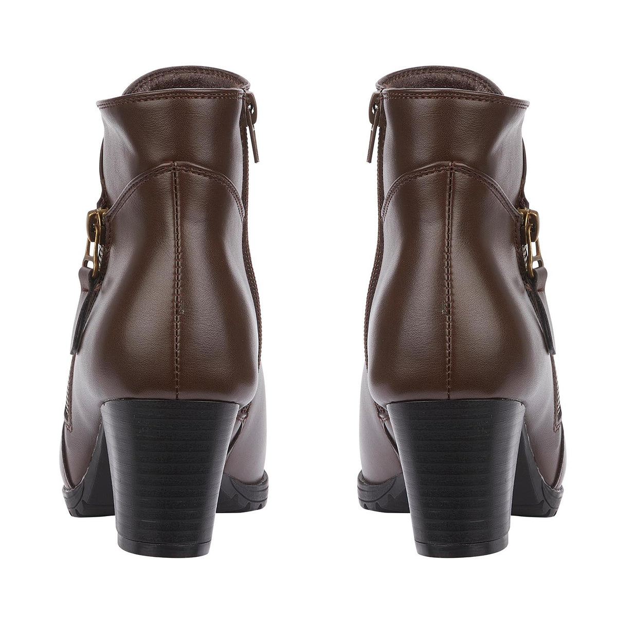 Emma Ladies AMY Mid Heel Ankle Boots (Size 4) - Brown 7936847 3