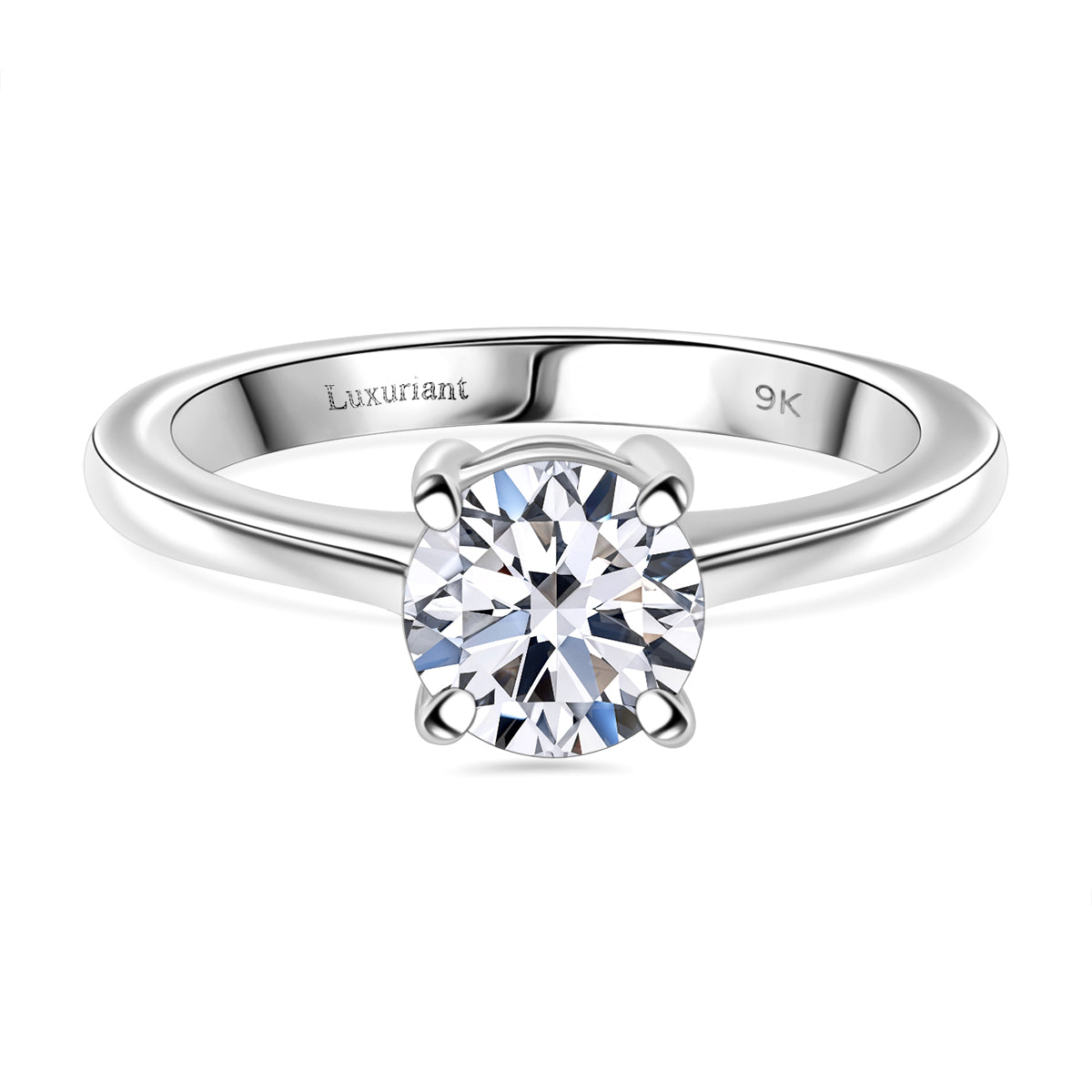 LUXURIANT 1 Ct. Lab Grown Diamond Solitaire Ring in 9K White Gold, SGL Certified 7938126 0