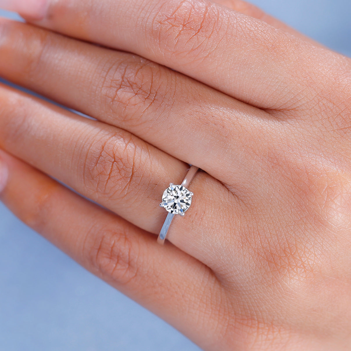 LUXURIANT 1 Ct. Lab Grown Diamond Solitaire Ring in 9K White Gold, SGL Certified 7938126 4