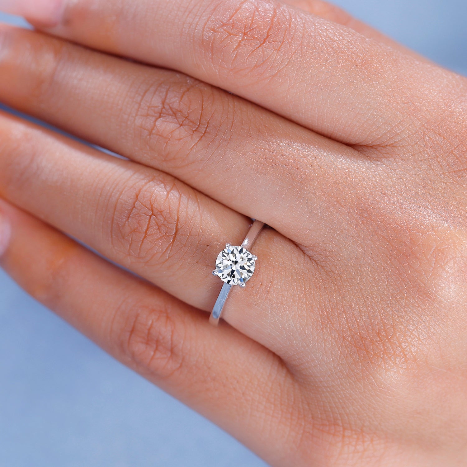 LUXURIANT 1 Ct. Lab Grown Diamond Solitaire Ring in 9K White Gold, SGL Certified 7938126 4