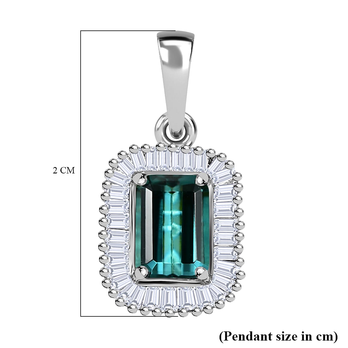 RHAPSODY 950 Platinum AAAA Lagoon Tourmaline and White Diamond VS/EF Halo Pendant 1.30 Ct 7938705 5