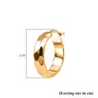 9K Yellow Gold Diamond Cut Hoop Earring with Clasp_7939310_5