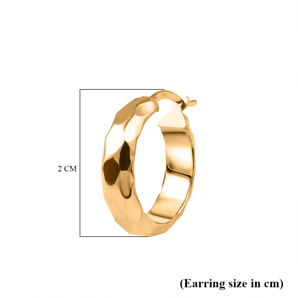 9K Yellow Gold Diamond Cut Hoop Earring with Clasp 7939310 5