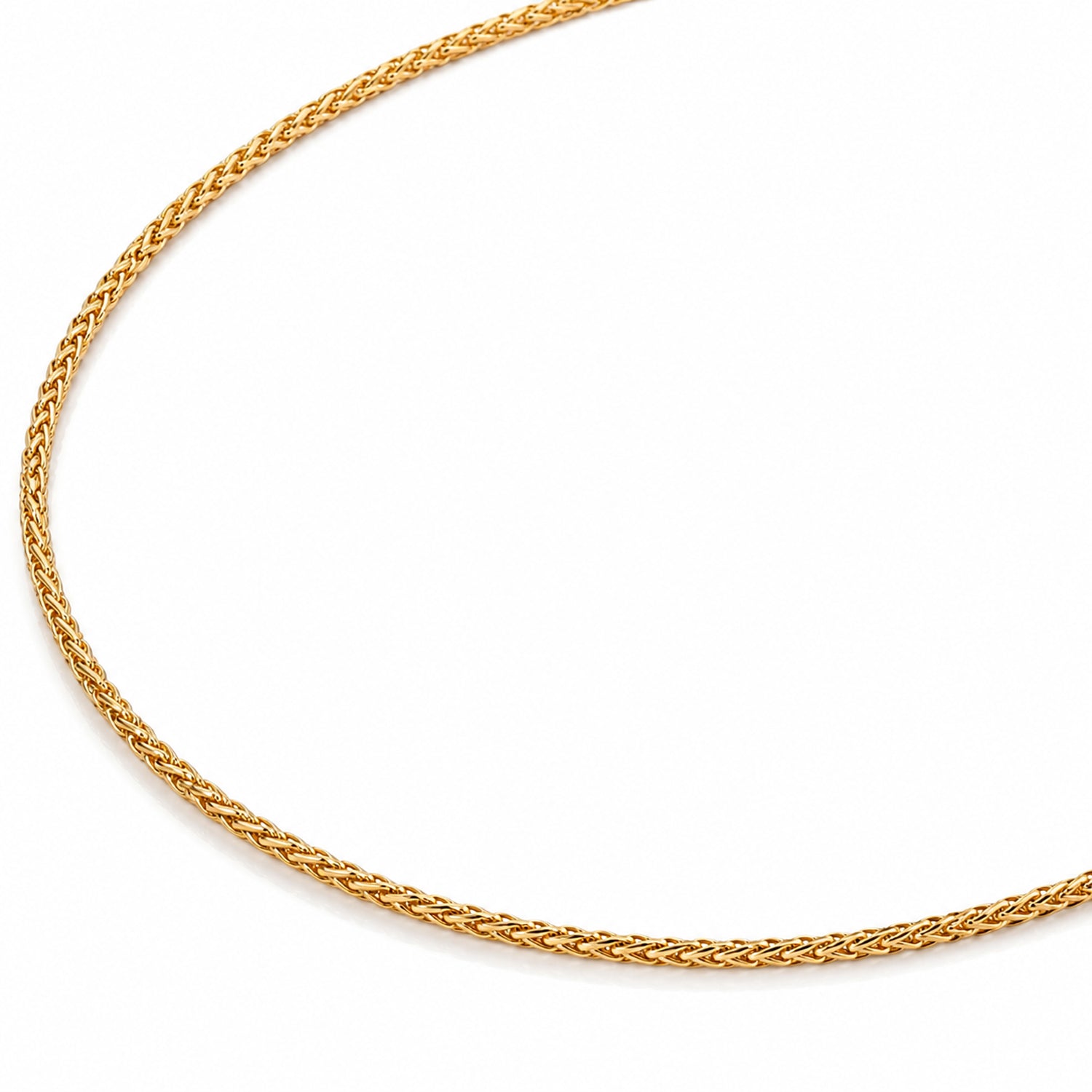 9K Yellow Gold Hand Made Spiga Necklace (Size 20) with Spring Ring Clasp V32336026 3