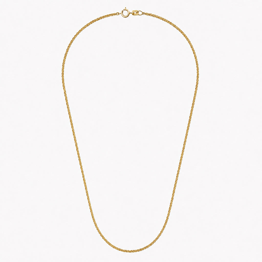 9K Yellow Gold Hand Made Spiga Necklace (Size 20) with Spring Ring Clasp_7939312_4