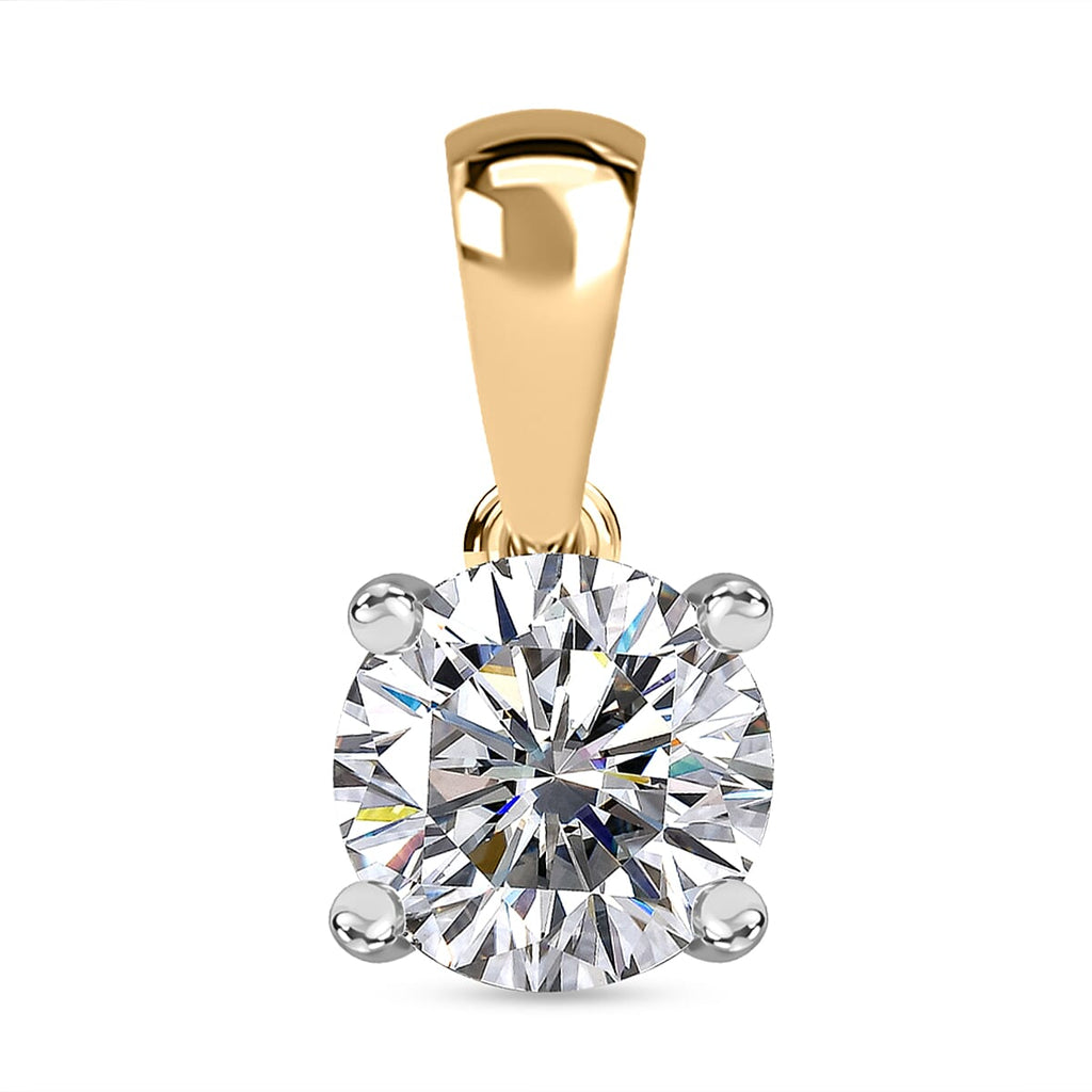 Luxuriant 9K Yellow Gold SGL Certified Lab Grown Diamond (VS-E-F) Solitaire Pendant 1.00 Ct.