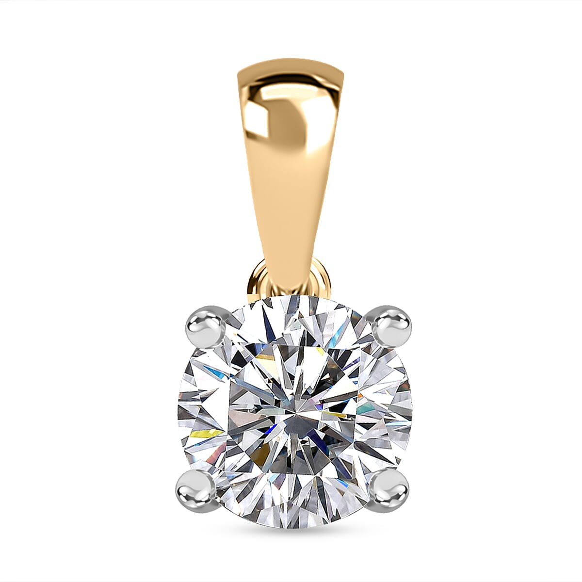 LUXURIANT 1 Ct. Lab Grown Diamond Solitaire Pendant in 9K Yellow Gold, SGL Certified 7939554 0