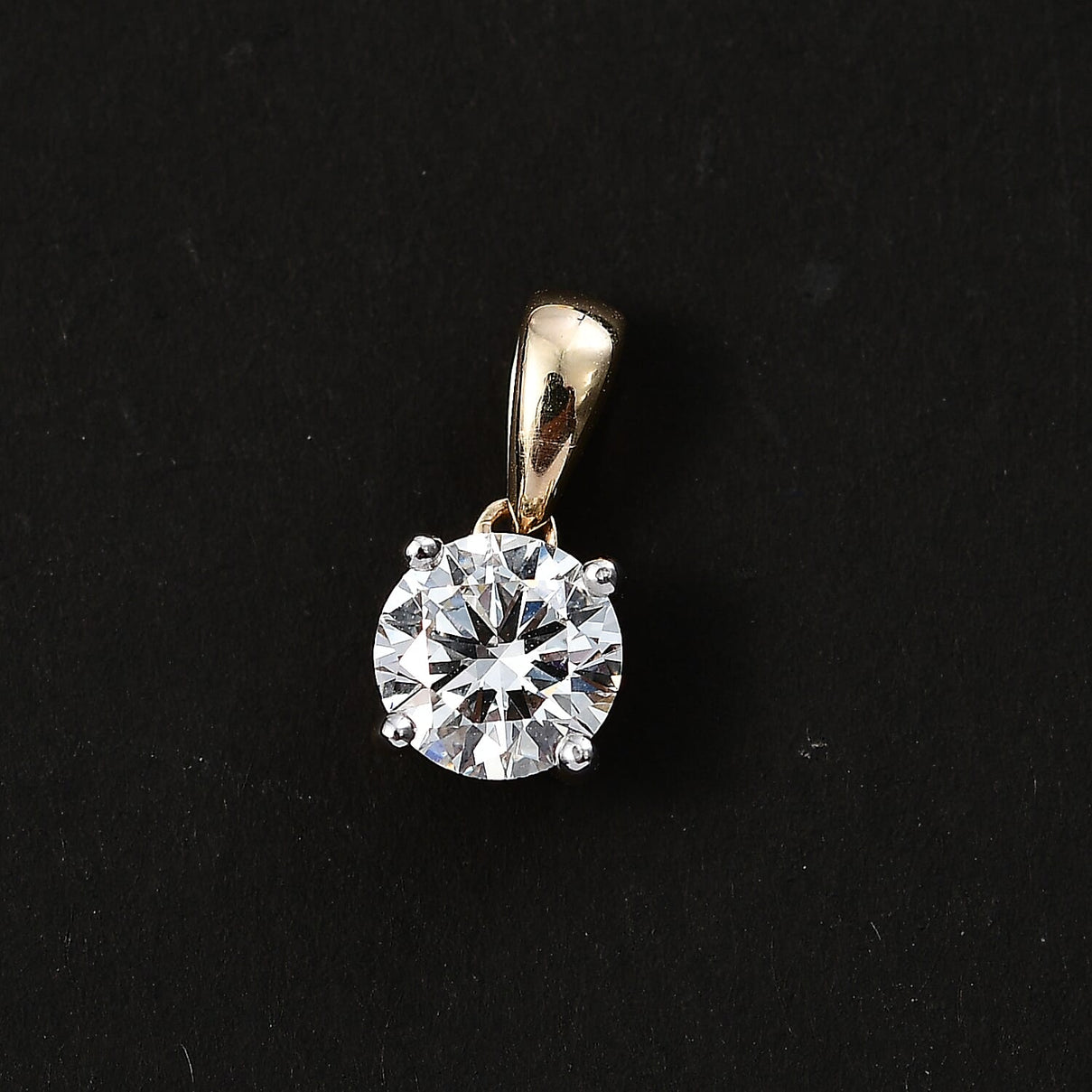 LUXURIANT 1 Ct. Lab Grown Diamond Solitaire Pendant in 9K Yellow Gold, SGL Certified 7939554 3