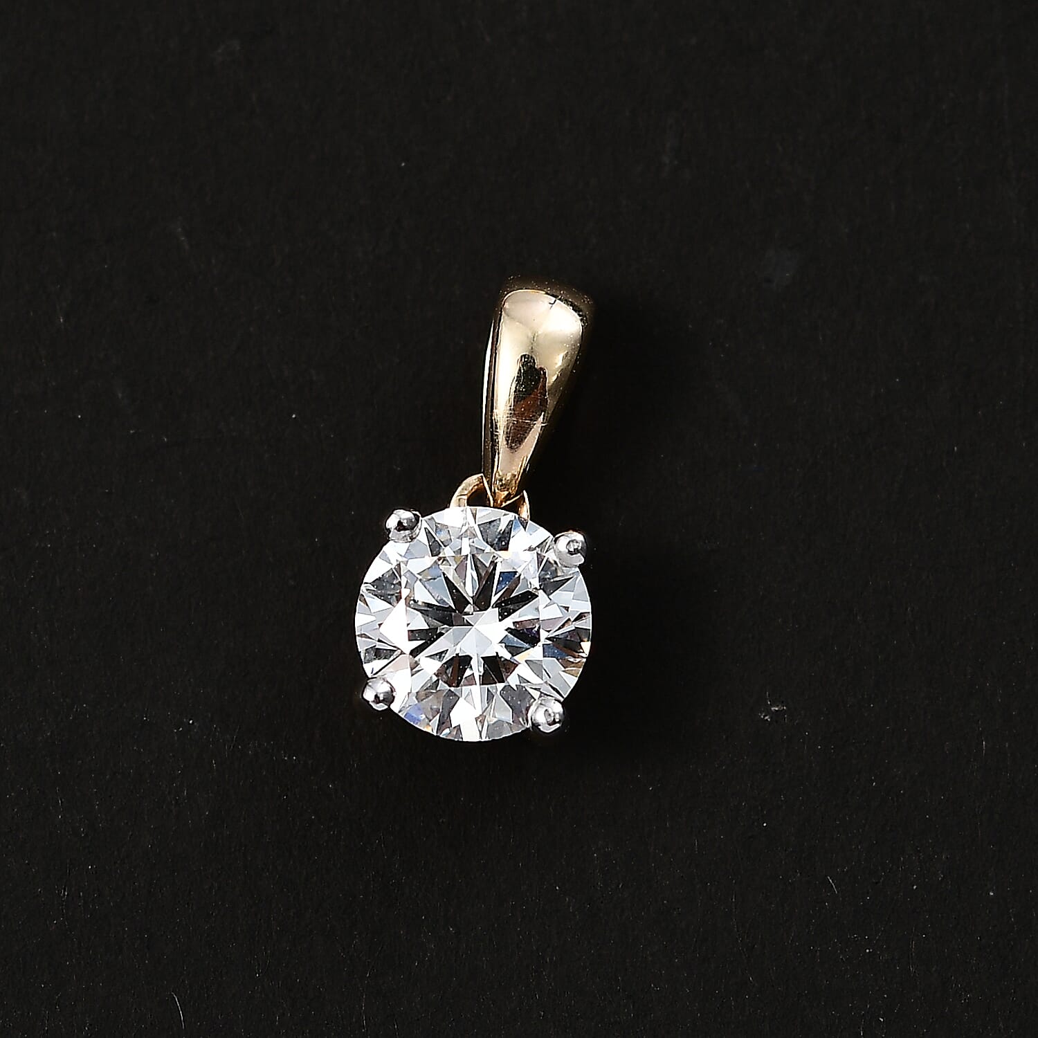 LUXURIANT 1 Ct. Lab Grown Diamond Solitaire Pendant in 9K Yellow Gold, SGL Certified 7939554 3