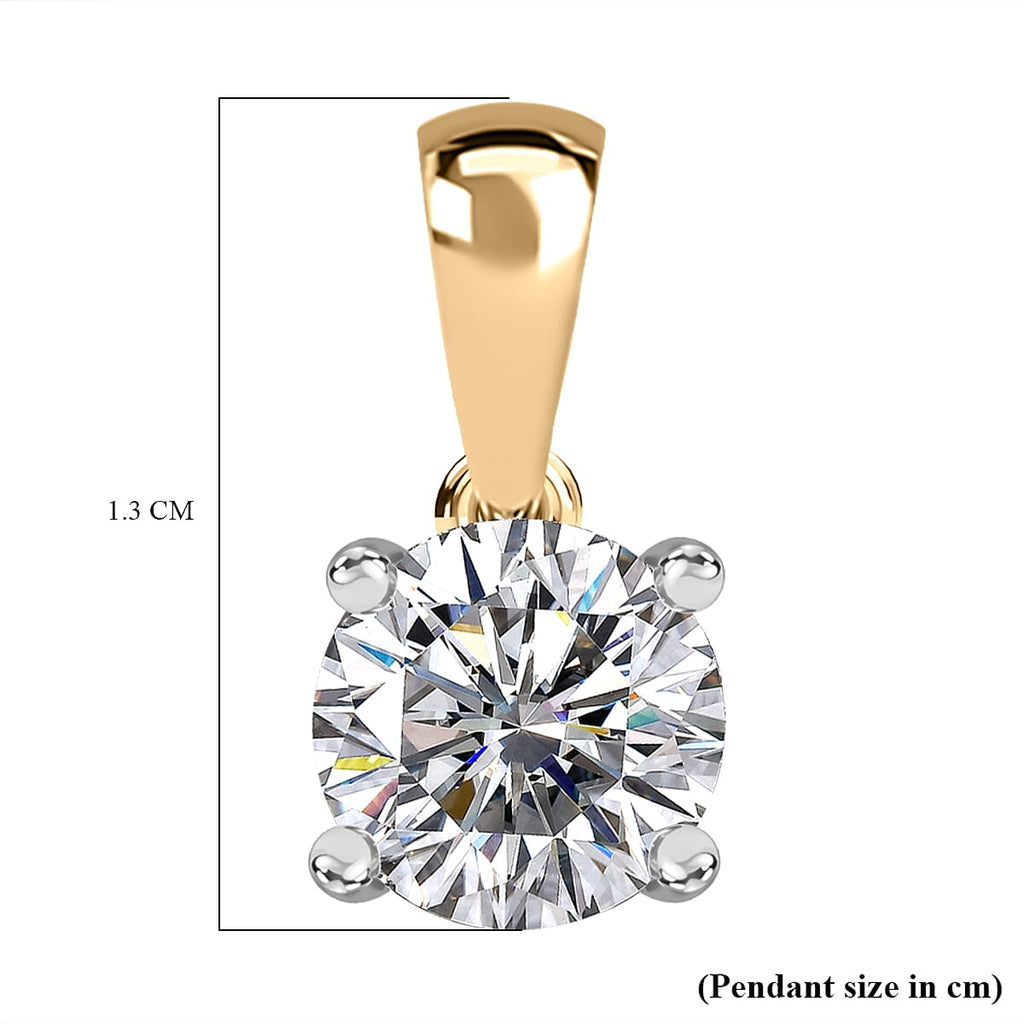 Luxuriant 9K Yellow Gold SGL Certified Lab Grown Diamond (VS-E-F) Solitaire Pendant 1.00 Ct.