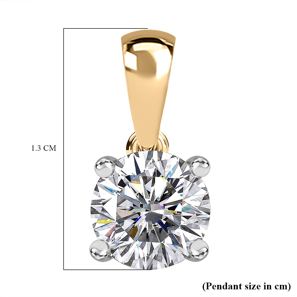 LUXURIANT 1 Ct. Lab Grown Diamond Solitaire Pendant in 9K Yellow Gold, SGL Certified 7939554 6