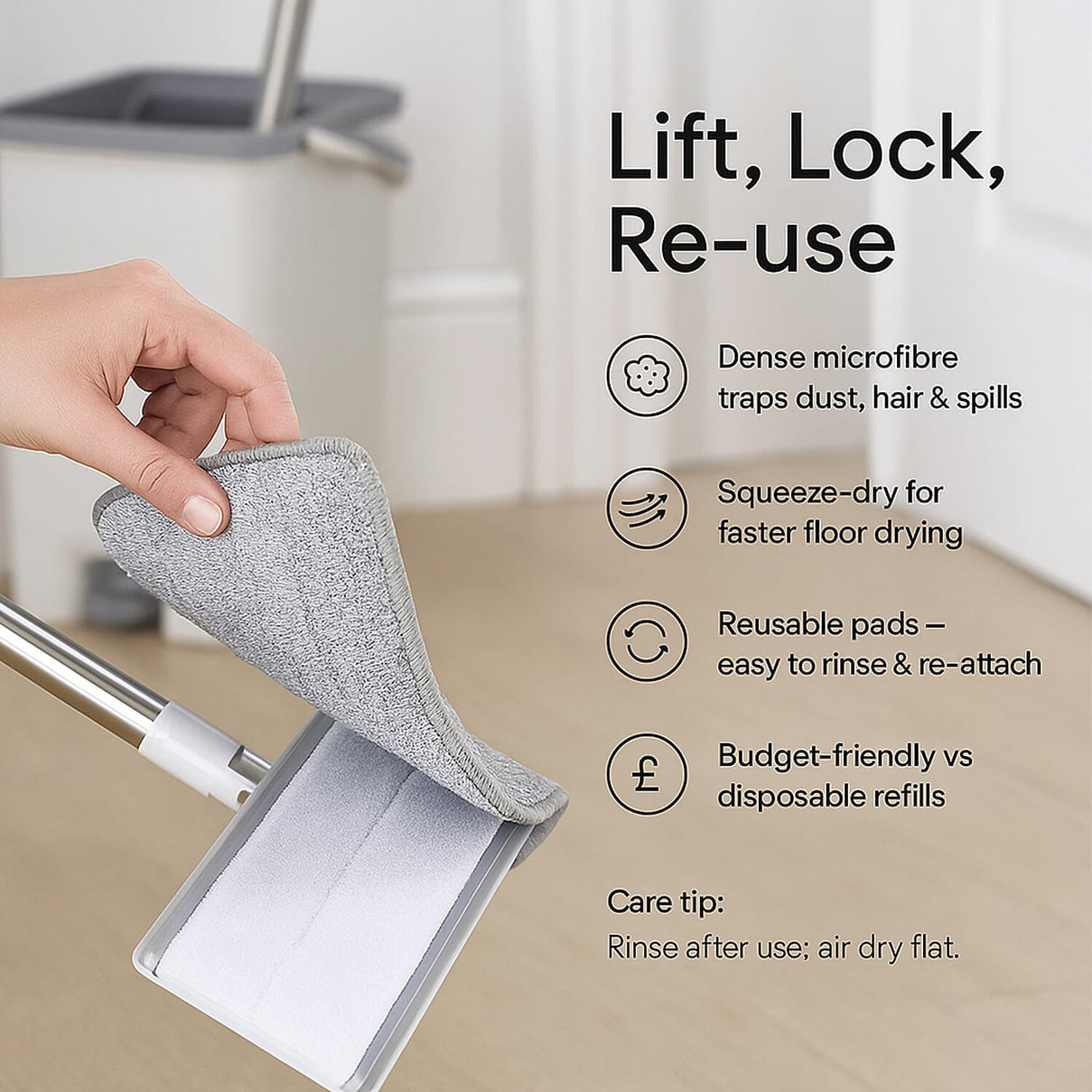 3-IN-1 Flat Mop with Bucket 7948635 5