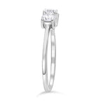 Lab Grown Diamond  3 Stone Diamond Ring in Platinum Overlay Sterling Silver 1.00 ct