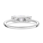 Lab Grown Diamond  3 Stone Diamond Ring in Platinum Overlay Sterling Silver 1.00 ct