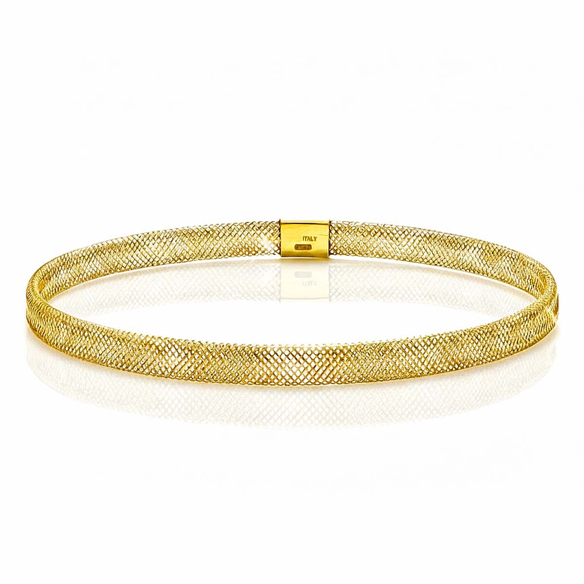 Maestro Collection - 9K Yellow Gold 5MM Adjustable Mesh Bangle (Size - BA - Adjustable) 7951862 0