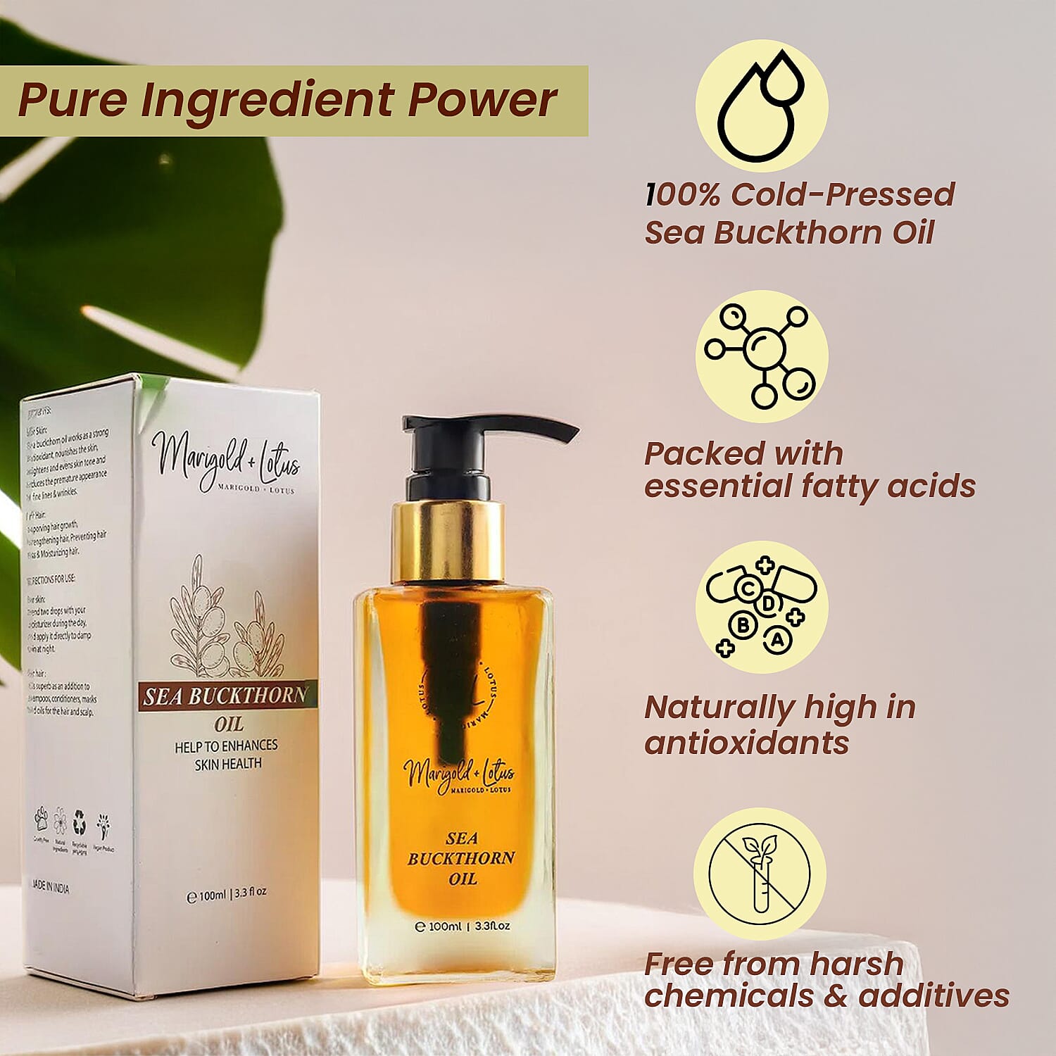 Marigold and Lotus Sea Buckthorn Oil - 100ml 7953433 2