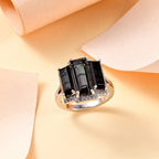 Alexandrite Triplet Quartz, White Zircon Trilogy Ring in Rhodium Overlay Sterling Silver 5.58 Ct._7954761_1