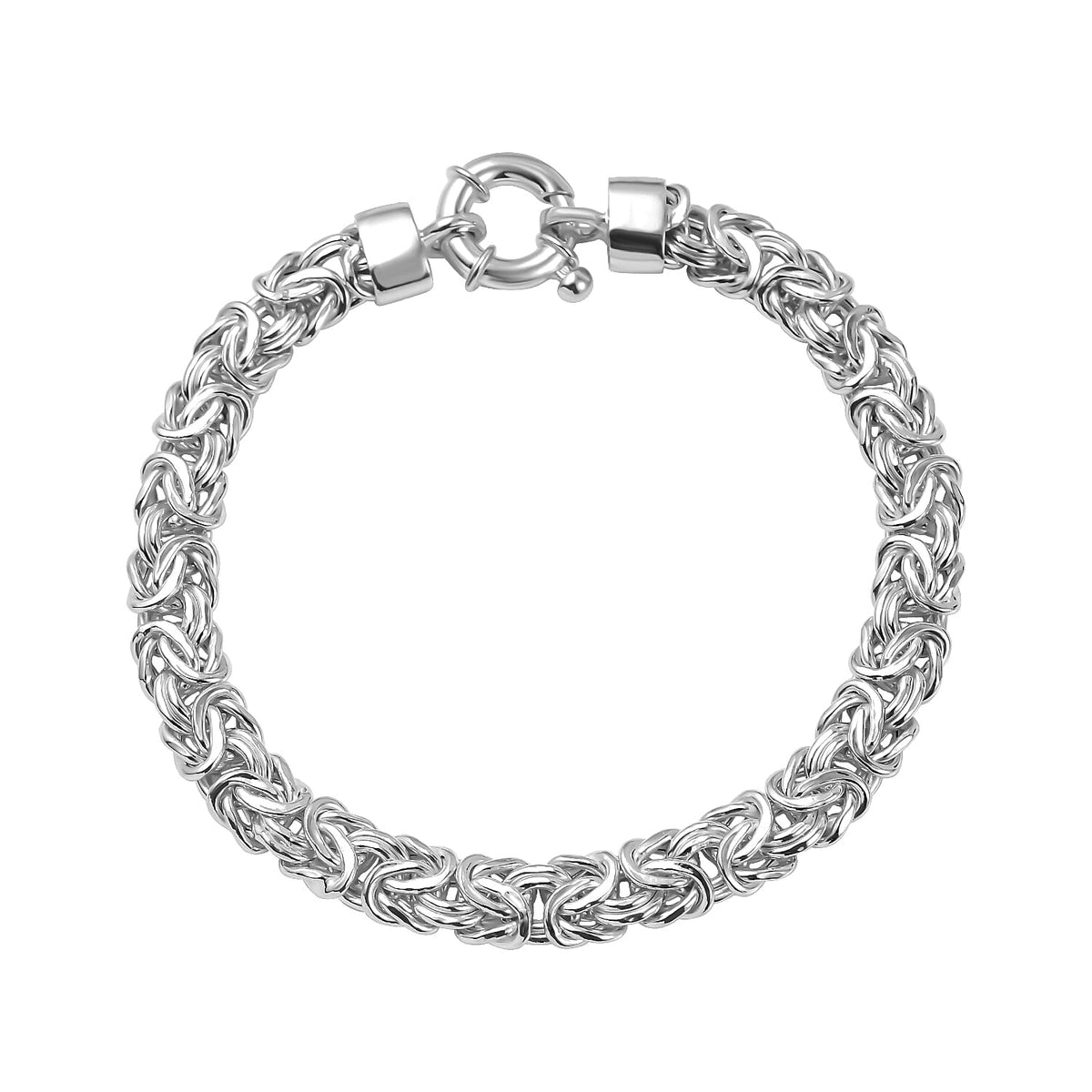 Yellow Gold Plated Sterling Silver Byzantine Bracelet With Senorita Clasp (Size - 7.5) 7955154 0