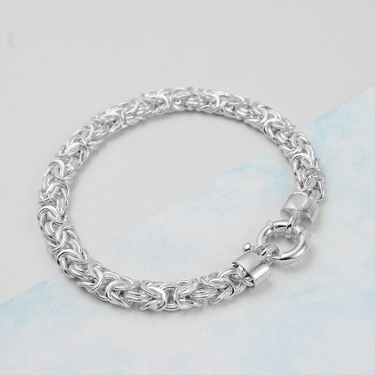 Yellow Gold Plated Sterling Silver Byzantine Bracelet With Senorita Clasp (Size - 7.5) 7955154 1