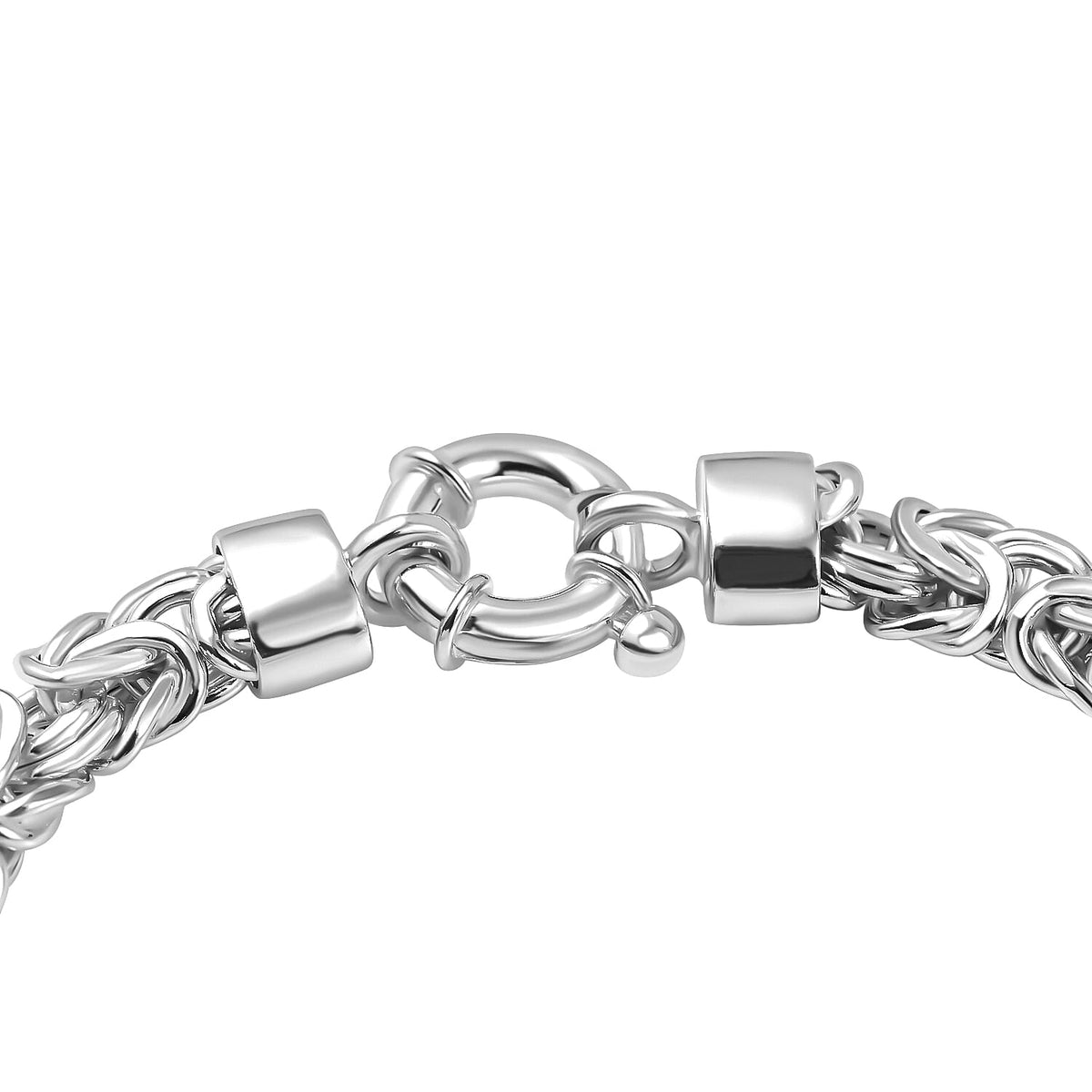 Yellow Gold Plated Sterling Silver Byzantine Bracelet With Senorita Clasp (Size - 7.5) 7955154 3