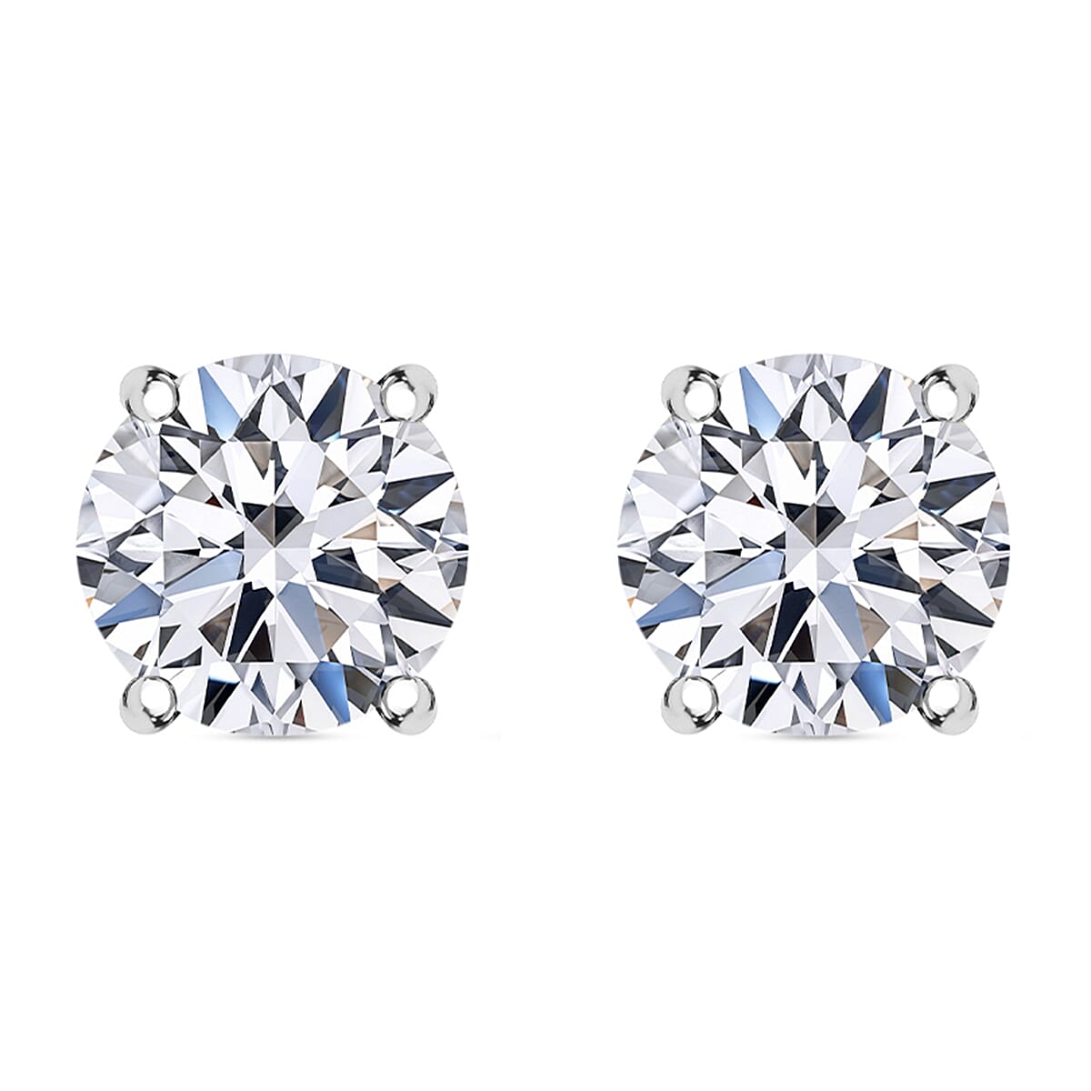 LUXURIANT Lab Grown Diamond Stud Solitaire Earrings in 950 Platinum, SGL Certified With Screw Back 7955575 0