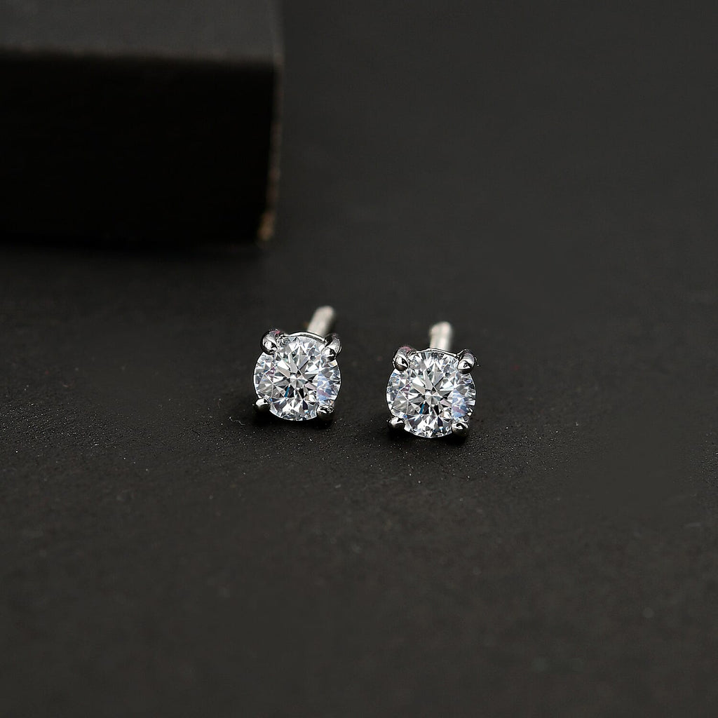 Luxuriant Diamond - 950 Platinum SGL Certified Lab Grown Diamond (VS-E-F) Earring with Screw Back