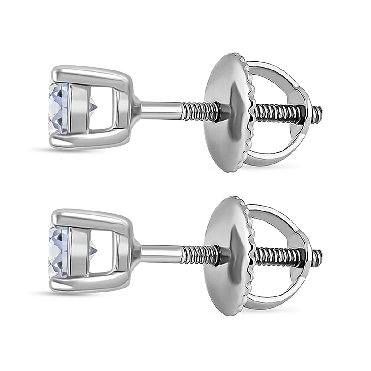 LUXURIANT Lab Grown Diamond Stud Solitaire Earrings in 950 Platinum, SGL Certified With Screw Back 7955575 6