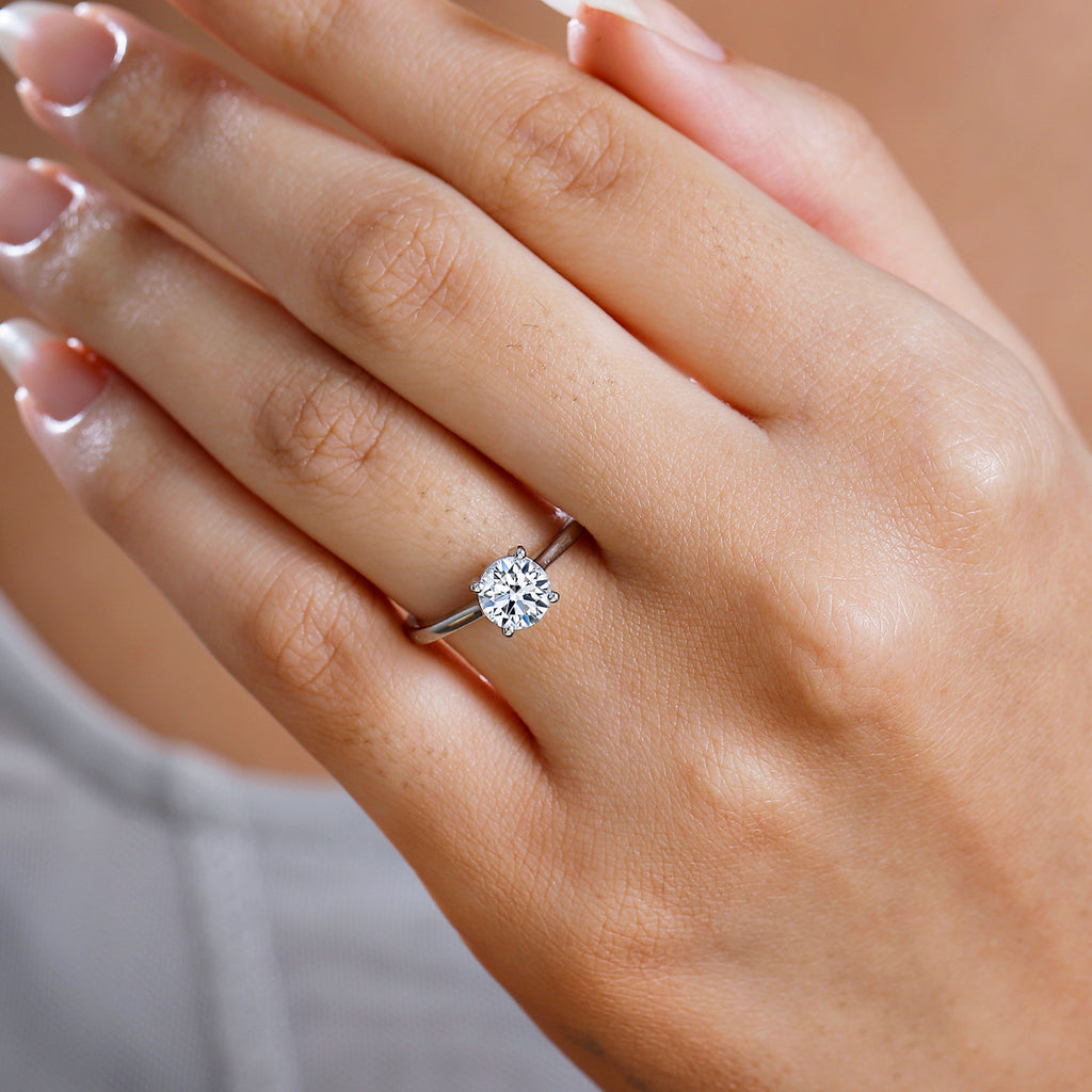 Luxuriant - 950 Platinum SGL Certified Lab Grown Diamond (VS/EF) Solitaire Ring 1.02 Ct, Platinum Wt. 3.84 Gms._7956289_2
