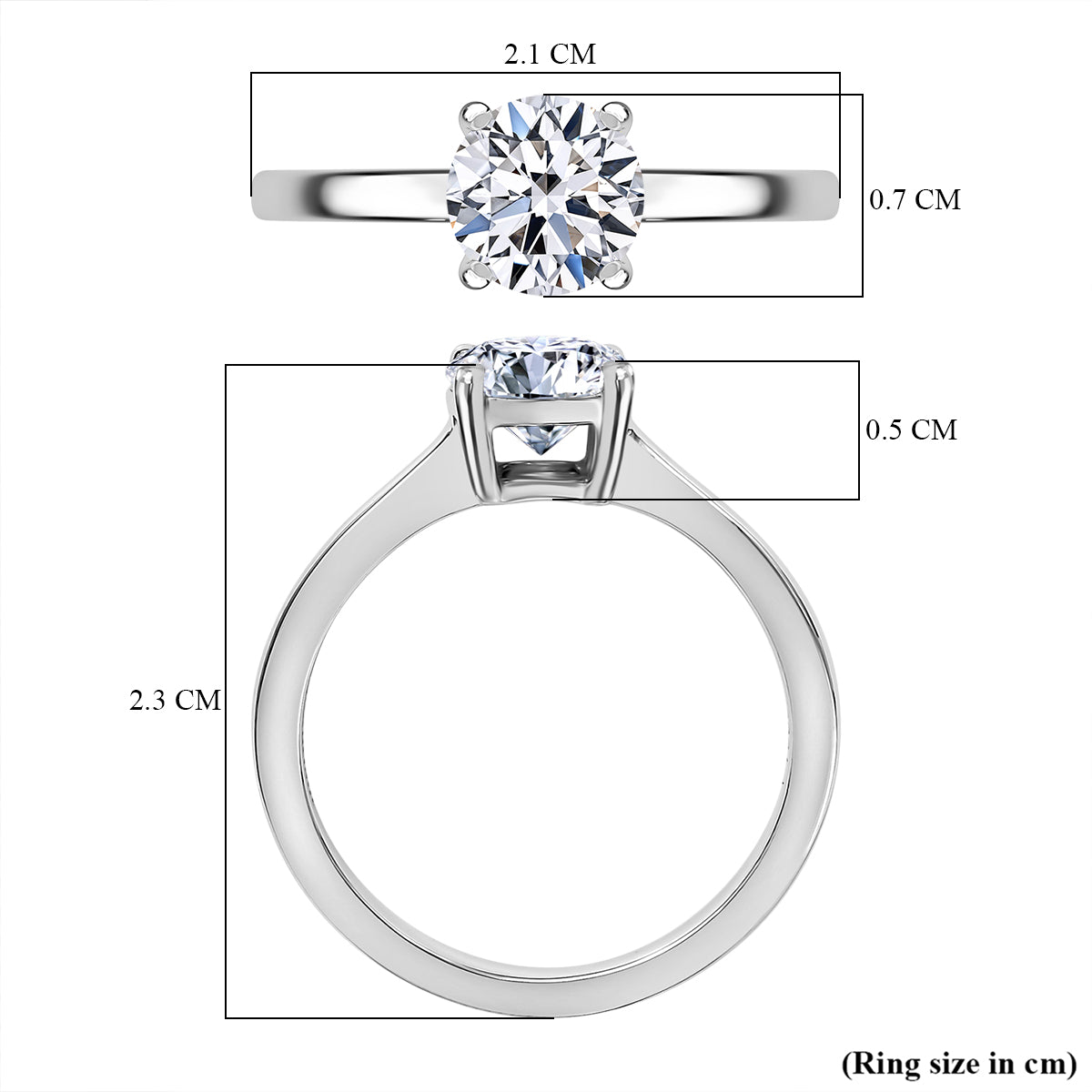 LUXURIANT 950 Platinum SGL Certified Lab Grown Diamond (VS-E/F) Solitaire Ring 1.02 Ct 7956289 6