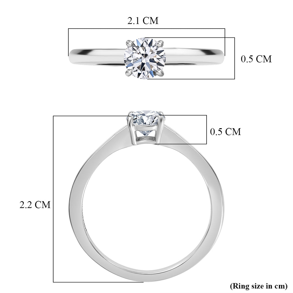 Luxuriant - 950 Platinum SGL Certified Lab Grown Diamond (VS/EF) Solitaire Ring 0.50 Ct, Platinum Wt. 3.70 Gms_7957860_5