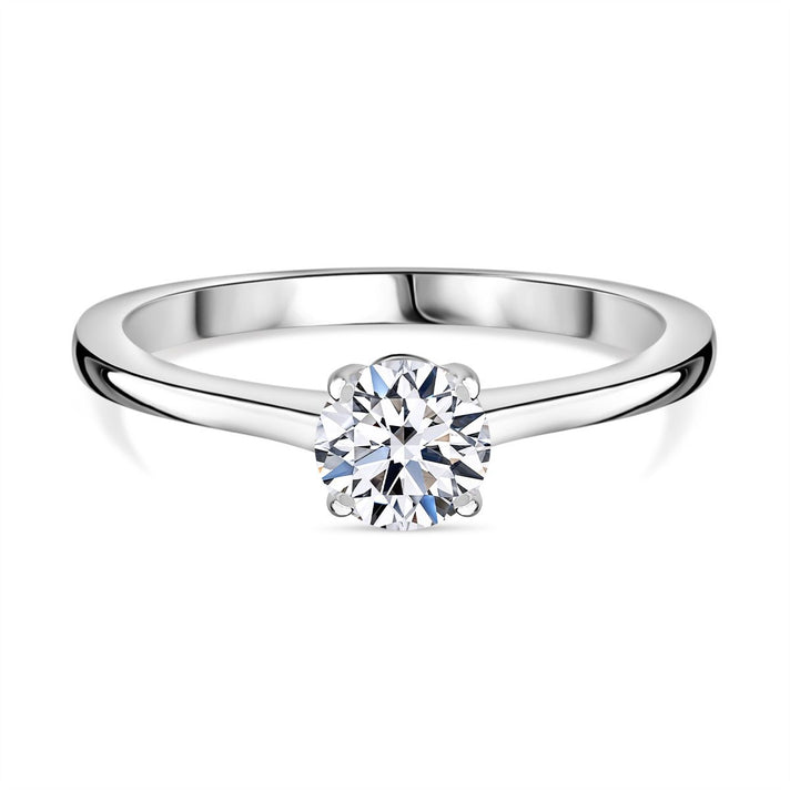 LUXURIANT 0.5 Ct. Lab Grown Diamond Solitaire Ring in 9K White Gold SGL Certified 7957865 1