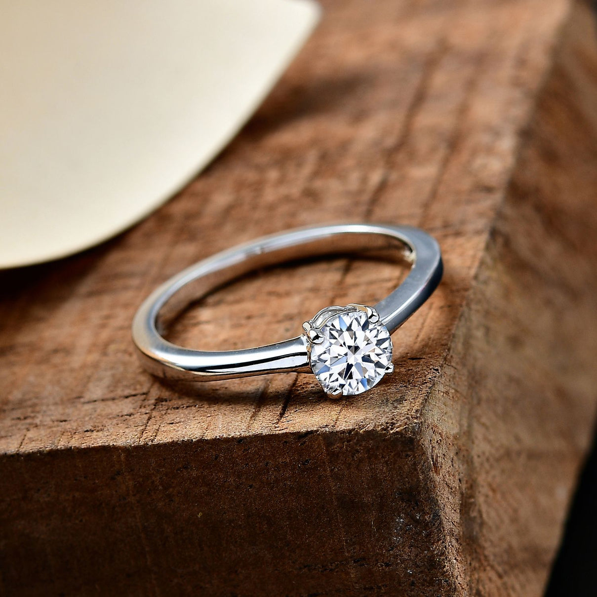 LUXURIANT 0.5 Ct. Lab Grown Diamond Solitaire Ring in 9K White Gold SGL Certified 7957865 2
