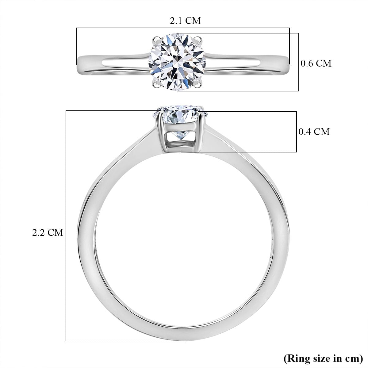 LUXURIANT 0.5 Ct. Lab Grown Diamond Solitaire Ring in 9K White Gold SGL Certified 7957865 6