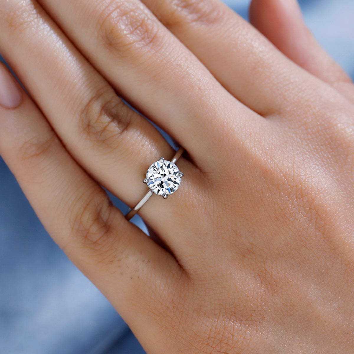 LUXURIANT 1.5 Ct. Lab Grown Diamond Solitaire Ring in 950 Platinum, SGL Certified V32569626 3