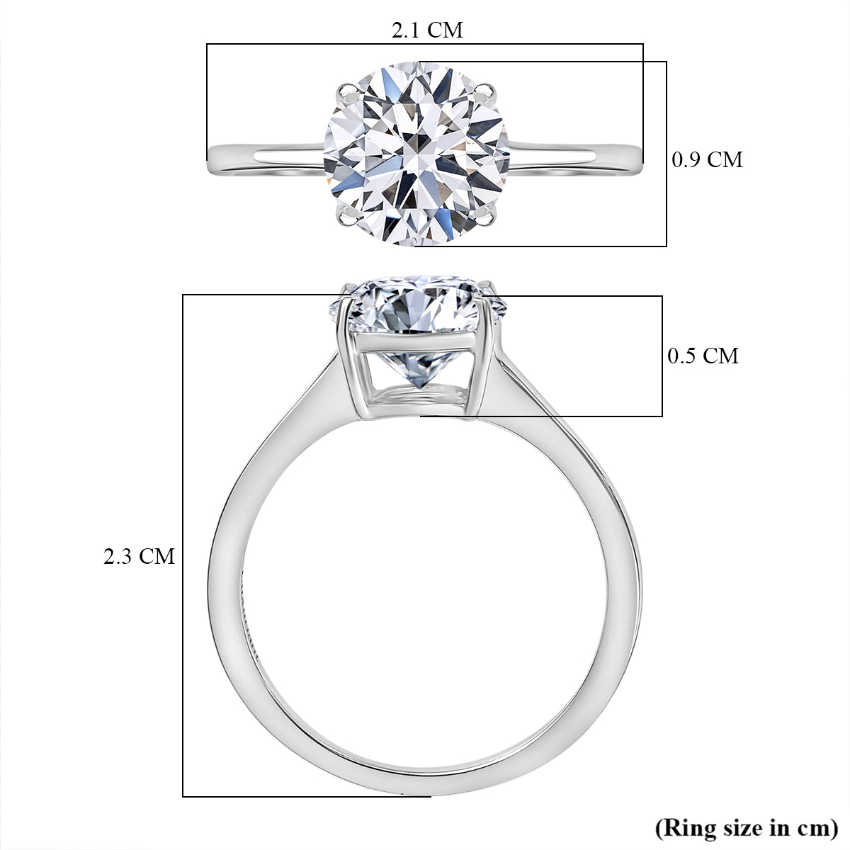 LUXURIANT 1.5 Ct. Lab Grown Diamond Solitaire Ring in 950 Platinum, SGL Certified V32569626 6