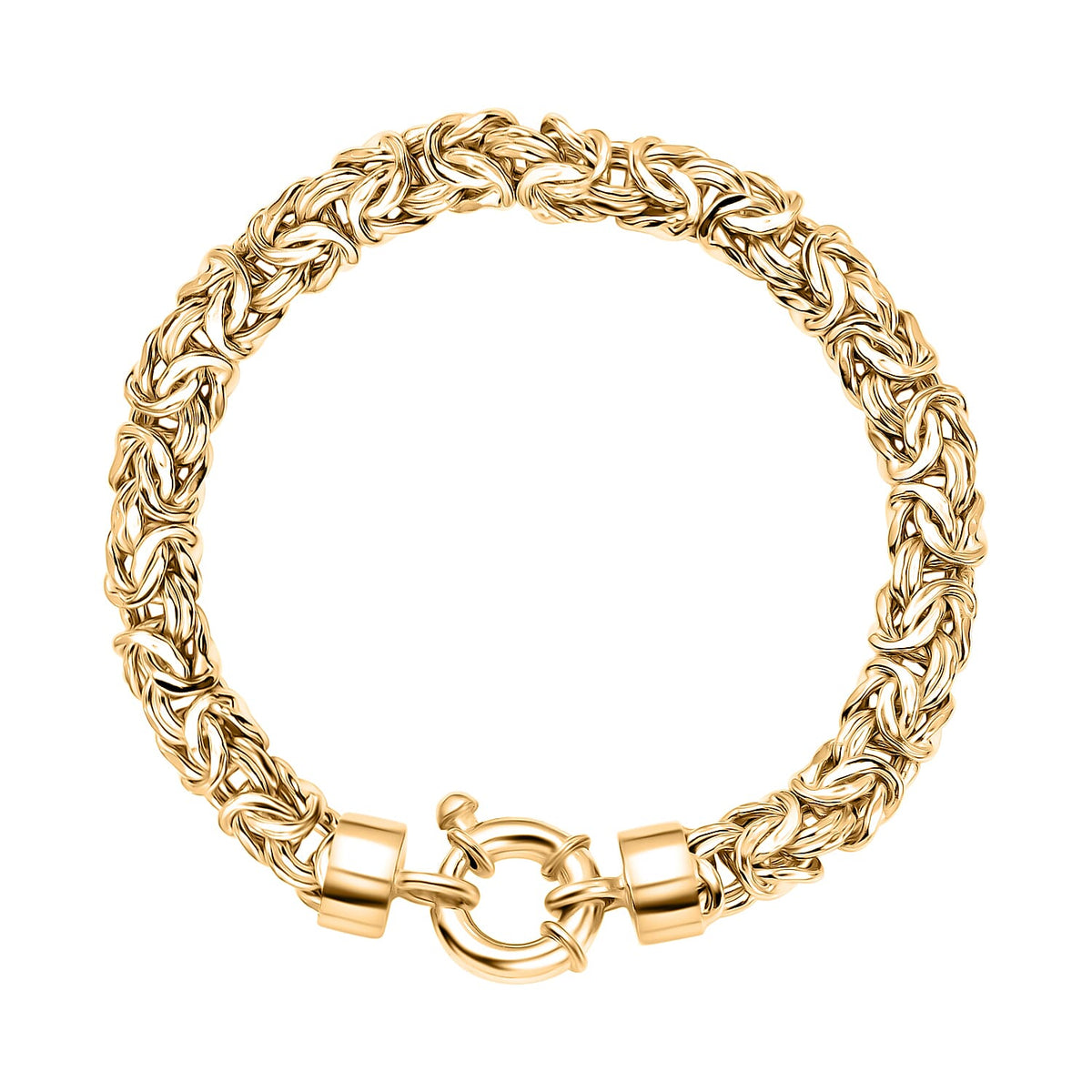 Yellow Gold Plated Sterling Silver Byzantine Bracelet With Senorita Clasp (Size - 7.5) 7958154 0