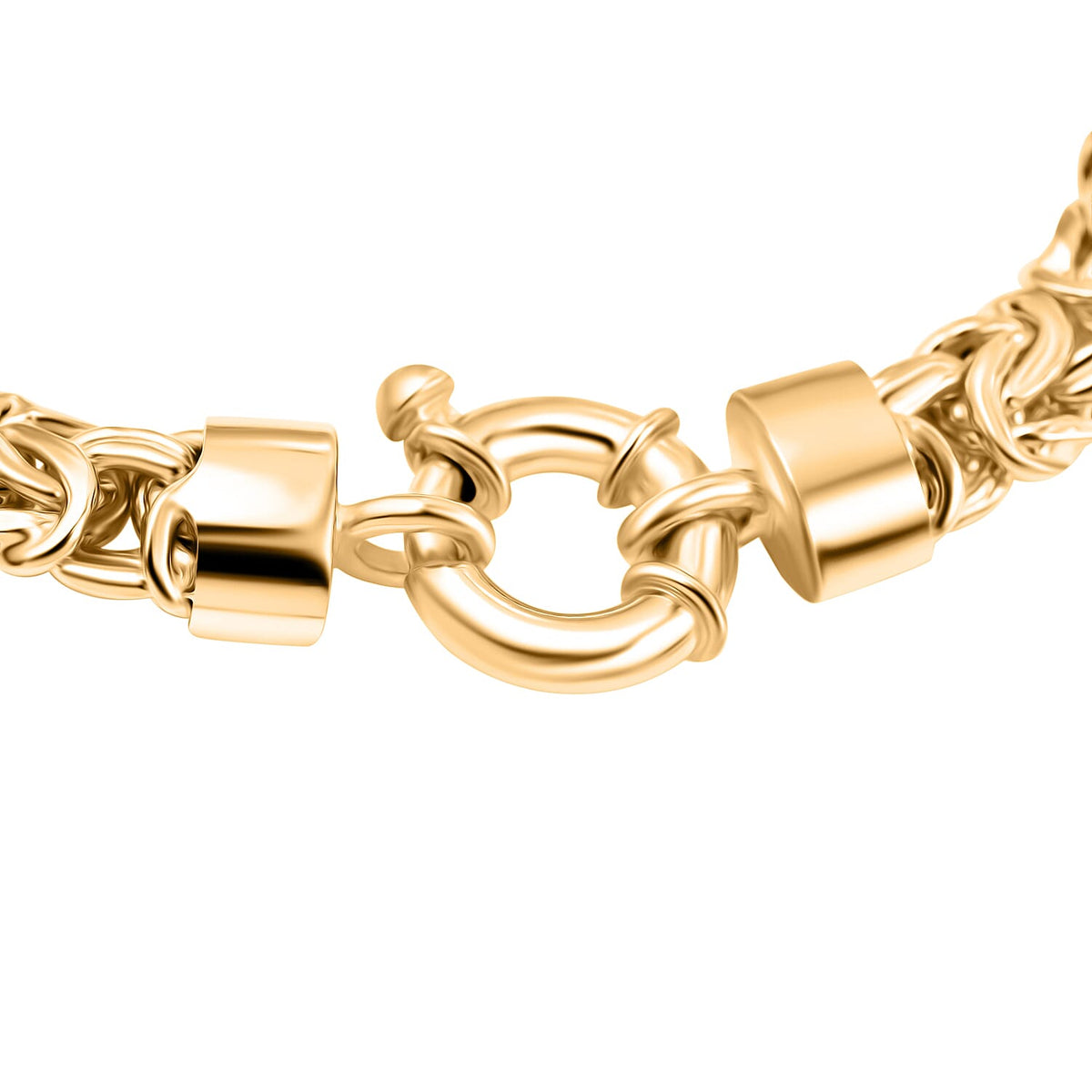 Yellow Gold Plated Sterling Silver Byzantine Bracelet With Senorita Clasp (Size - 7.5) 7958154 3