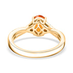 10K Yellow Gold AGI Certified AAA Fanta Garnet & White Diamond Solitaire Ring 1.70 Ct, Gold Wt. 3.60 Gms_7958213_4