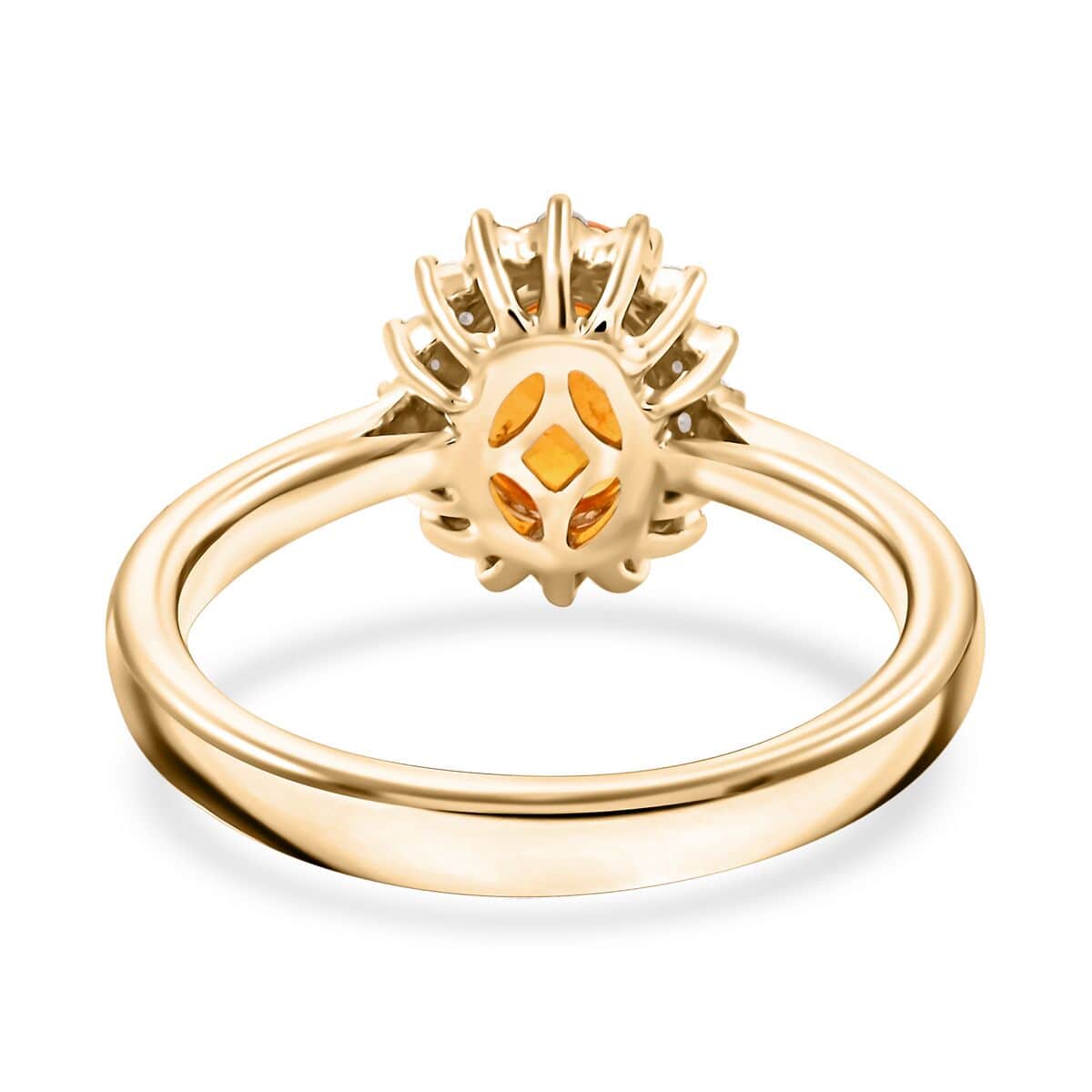 Certified &amp; Appraised LUXORO 1.53 Ct. AAA Fanta Garnet, Diamond Halo Ring in 10K Yellow Gold 7958230 4