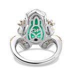 GP Green Onyx & Multi Gemstones Frog Ring in Rhodium and 18K Vermeil Yellow Gold Plated Sterling Silver 6.22 Ct_7958702_4