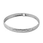 JCK Vegas Closeout - Matt Finish Bangle in Rhodium Sterling Silver (Size 8)