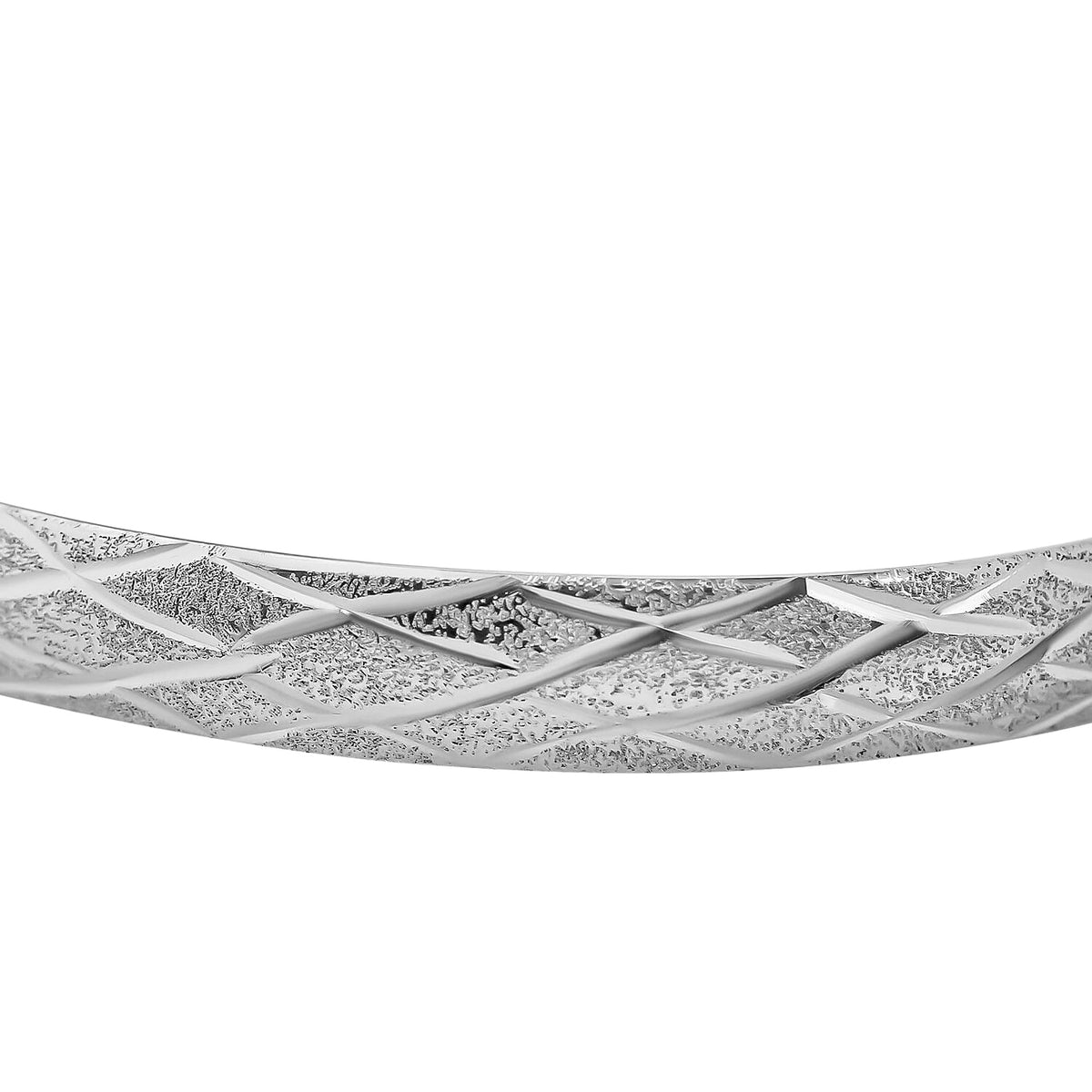 JCK Vegas Closeout - Matt Finish Bangle in Sterling Silver (Size 8) 7959807 1