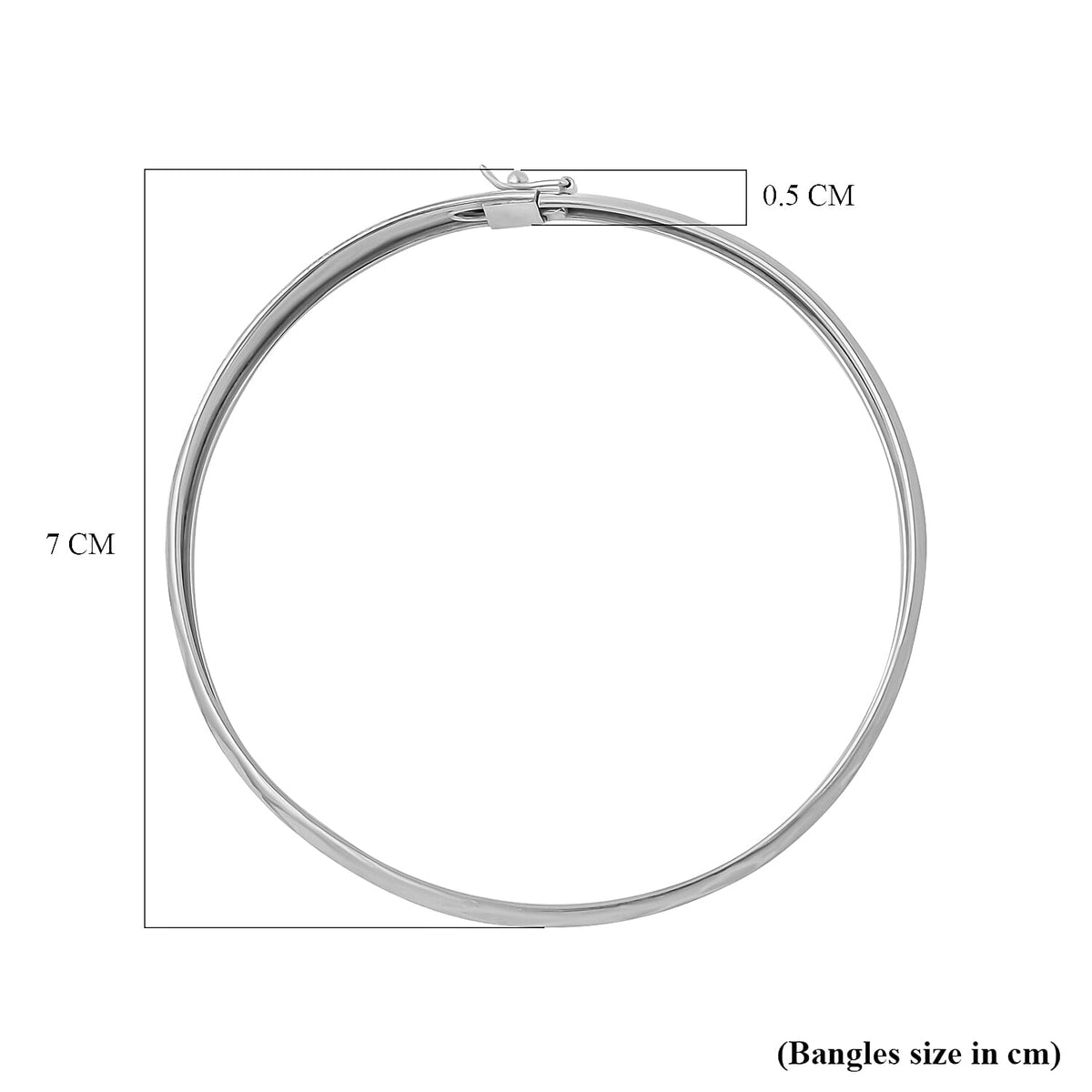 JCK Vegas Closeout - Matt Finish Bangle in Sterling Silver (Size 8) 7959807 2