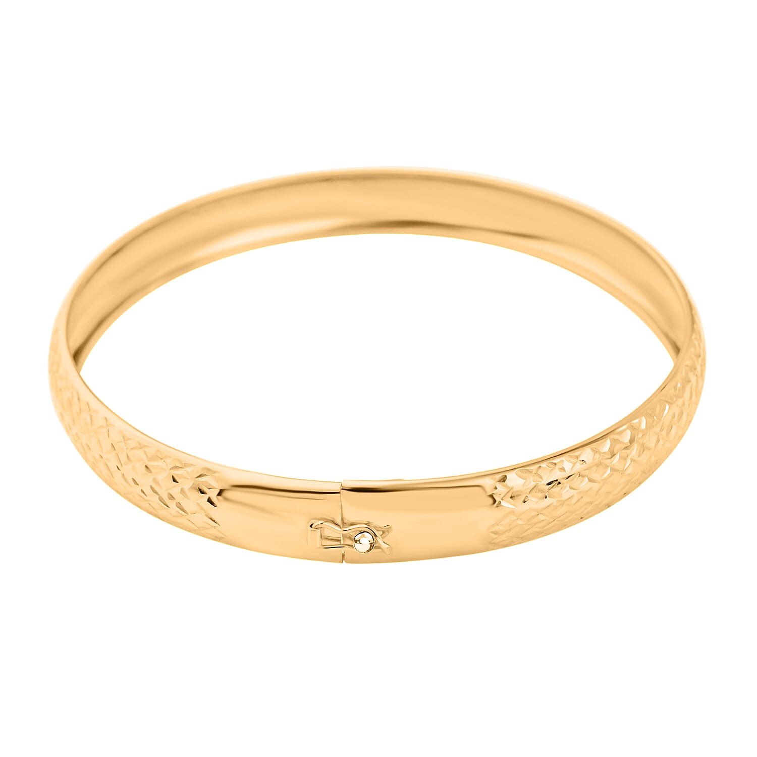 Gold Plated Sterling Silver Bangle (Size 8) 7959817 1